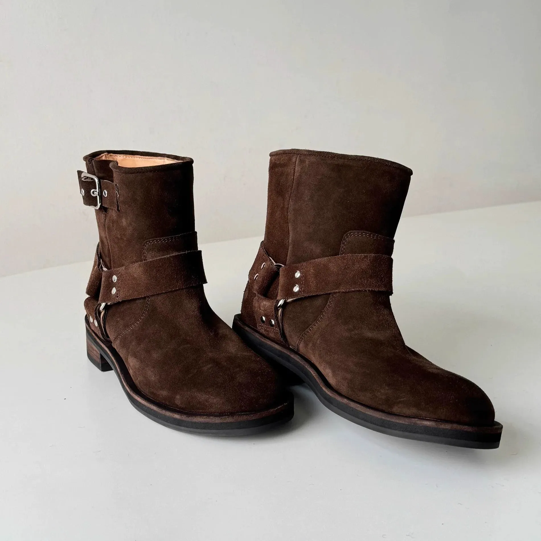 Ebony Brown Suede Ankle Boots