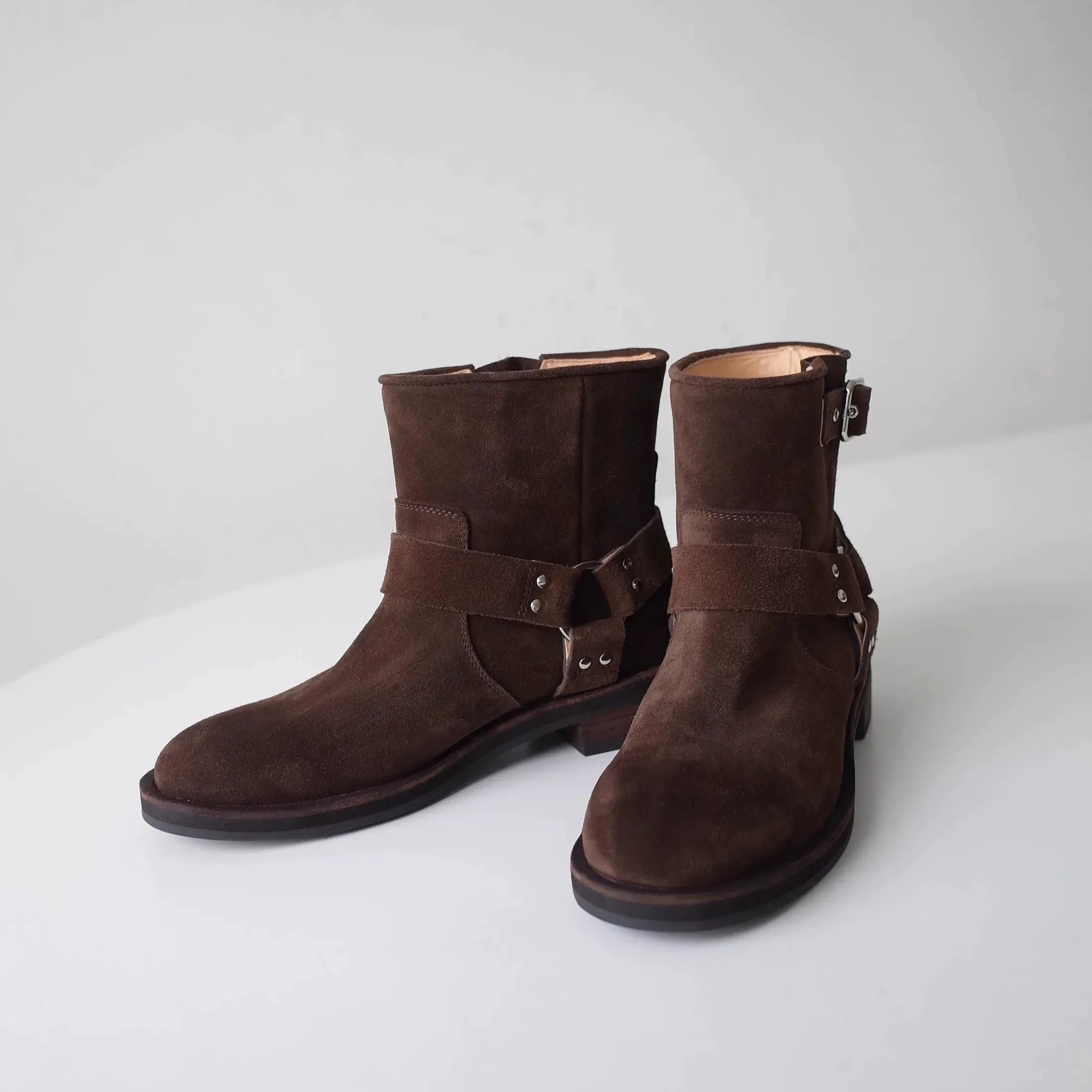 Ebony Brown Suede Ankle Boots