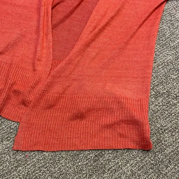 Eileen Fisher 100% Linen Open-Front Cardigan Women’s Medium Red Lightweight