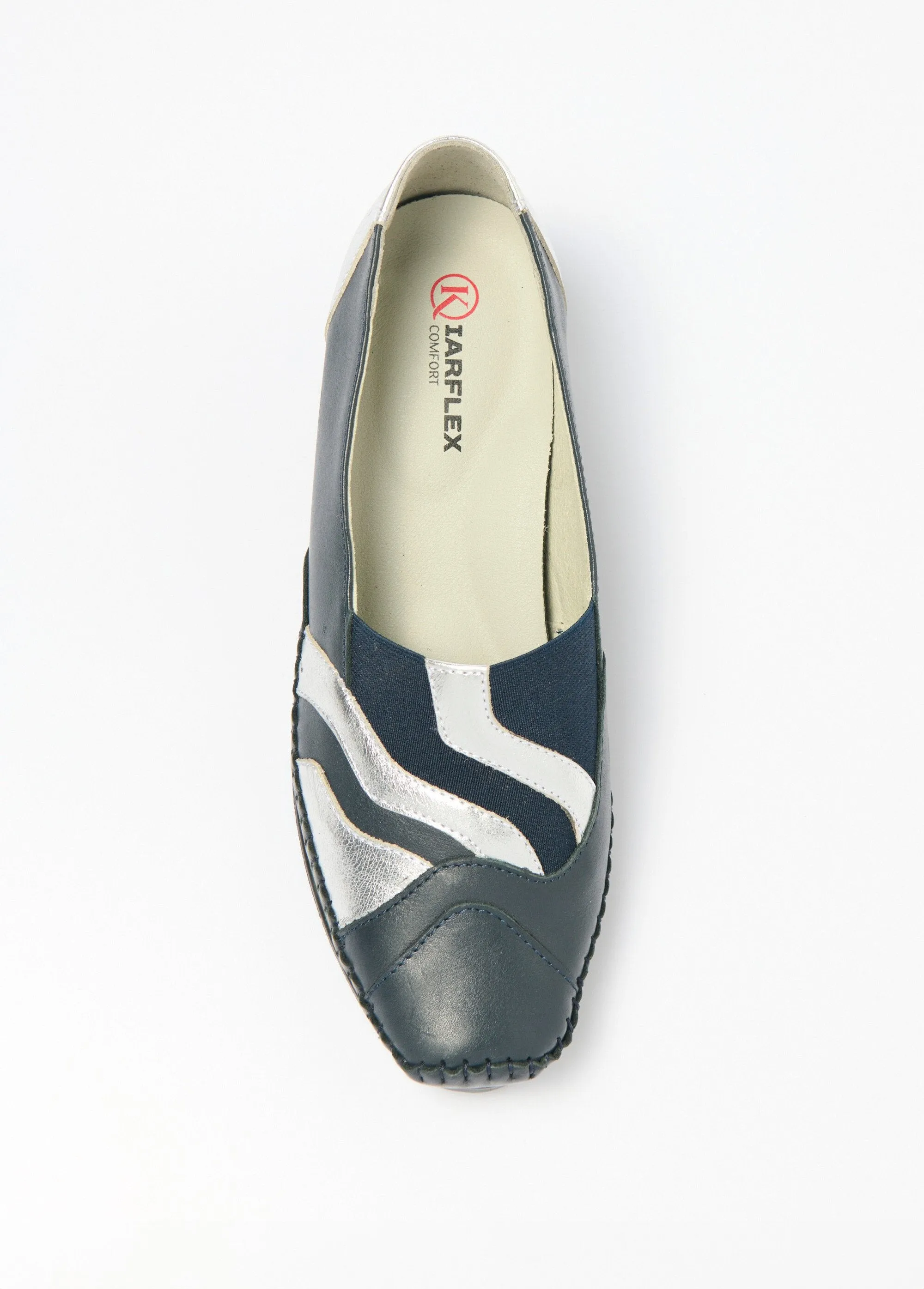Elasticated leather loafers, comfort width