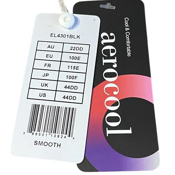 Elomi Smoothing Underwire Bra Plus Size 44DD Black Aerocool Unlined Breathable