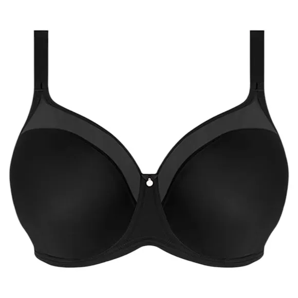 Elomi Smoothing Underwire Bra Plus Size 44DD Black Aerocool Unlined Breathable