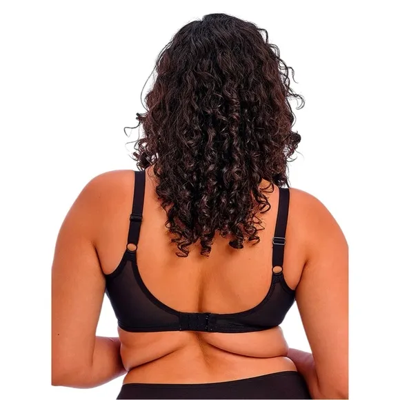 Elomi Smoothing Underwire Bra Plus Size 44DD Black Aerocool Unlined Breathable
