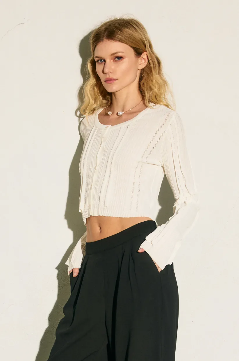 Embellish Detail Cropped Light Cardigan