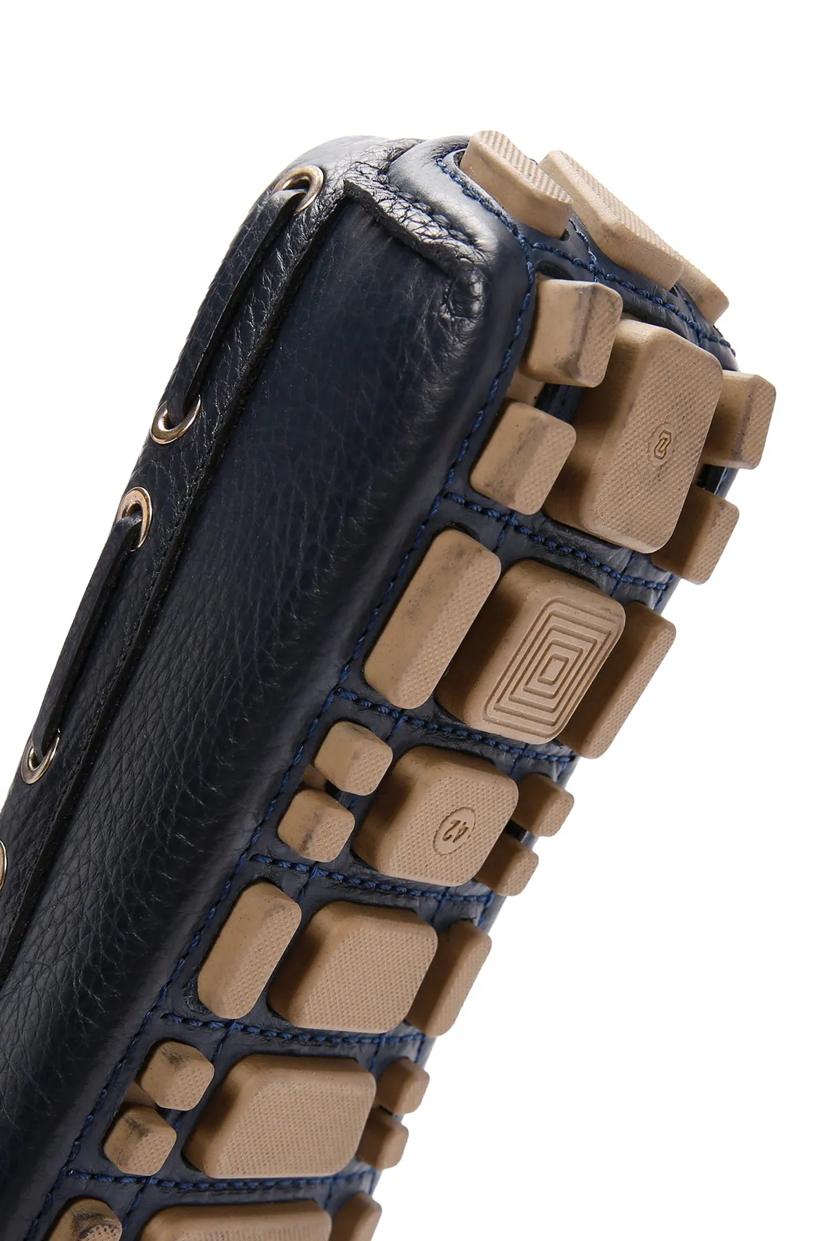 Erkek Lacivert Deri Comfort Loafer