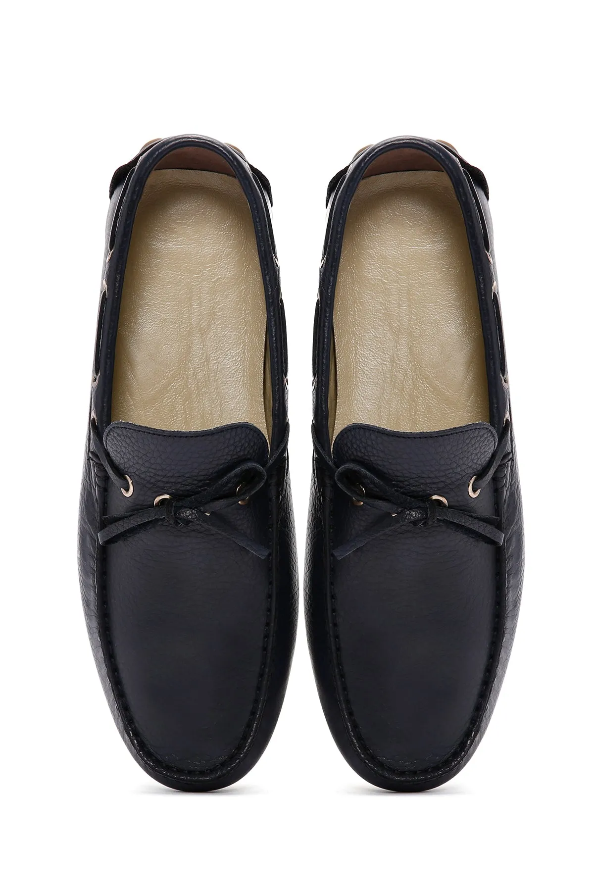 Erkek Lacivert Deri Comfort Loafer