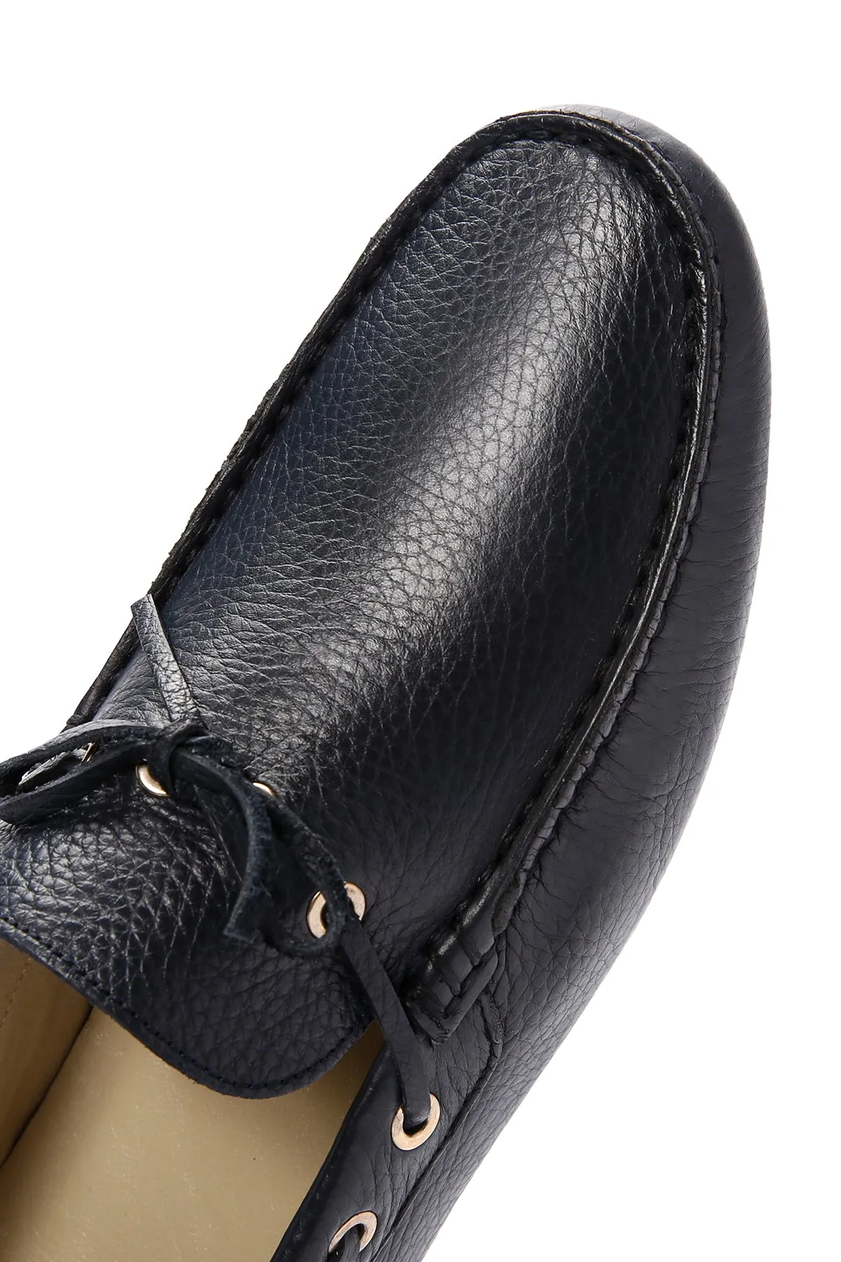 Erkek Lacivert Deri Comfort Loafer
