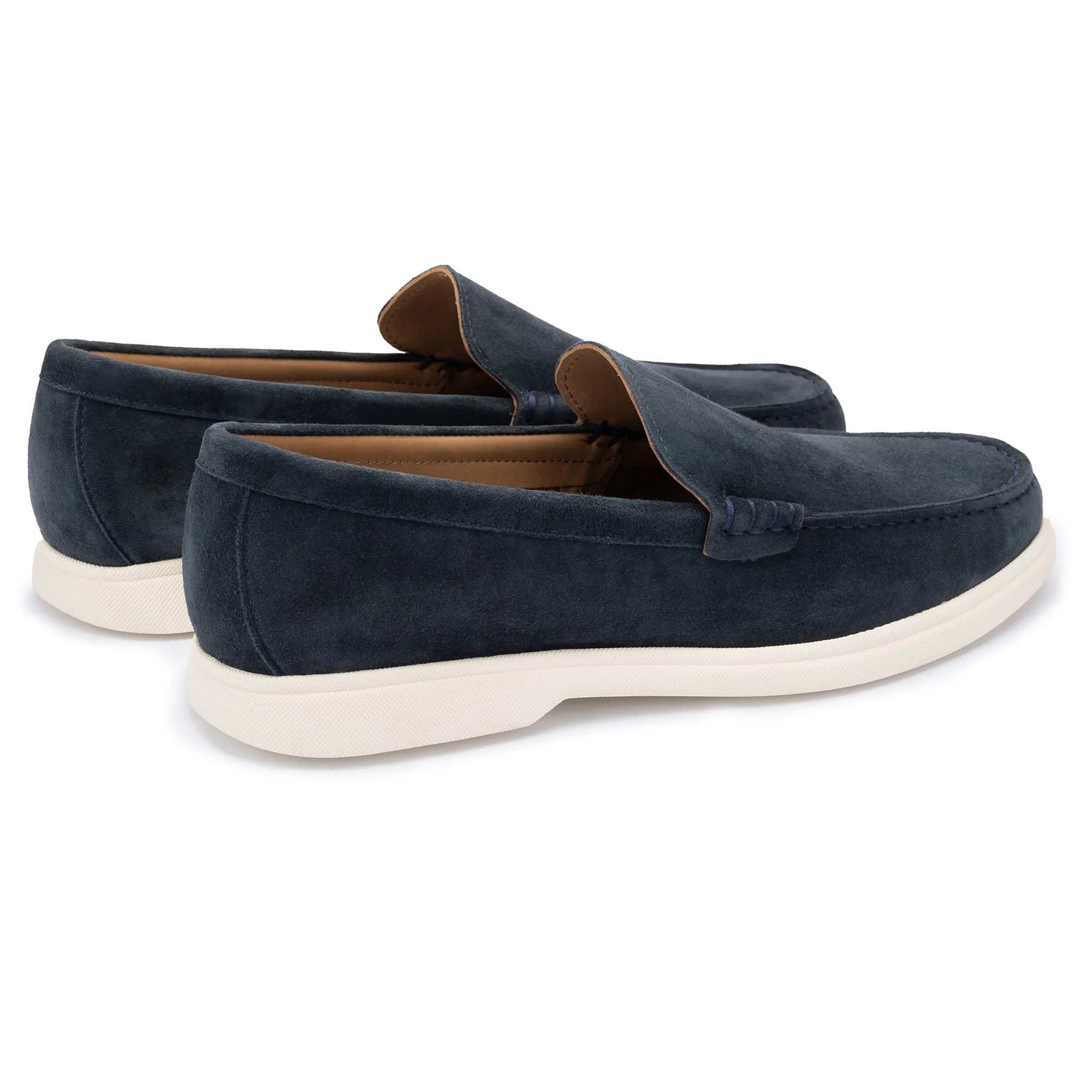 Ethan Navy Plain Calf Suede Loafer
