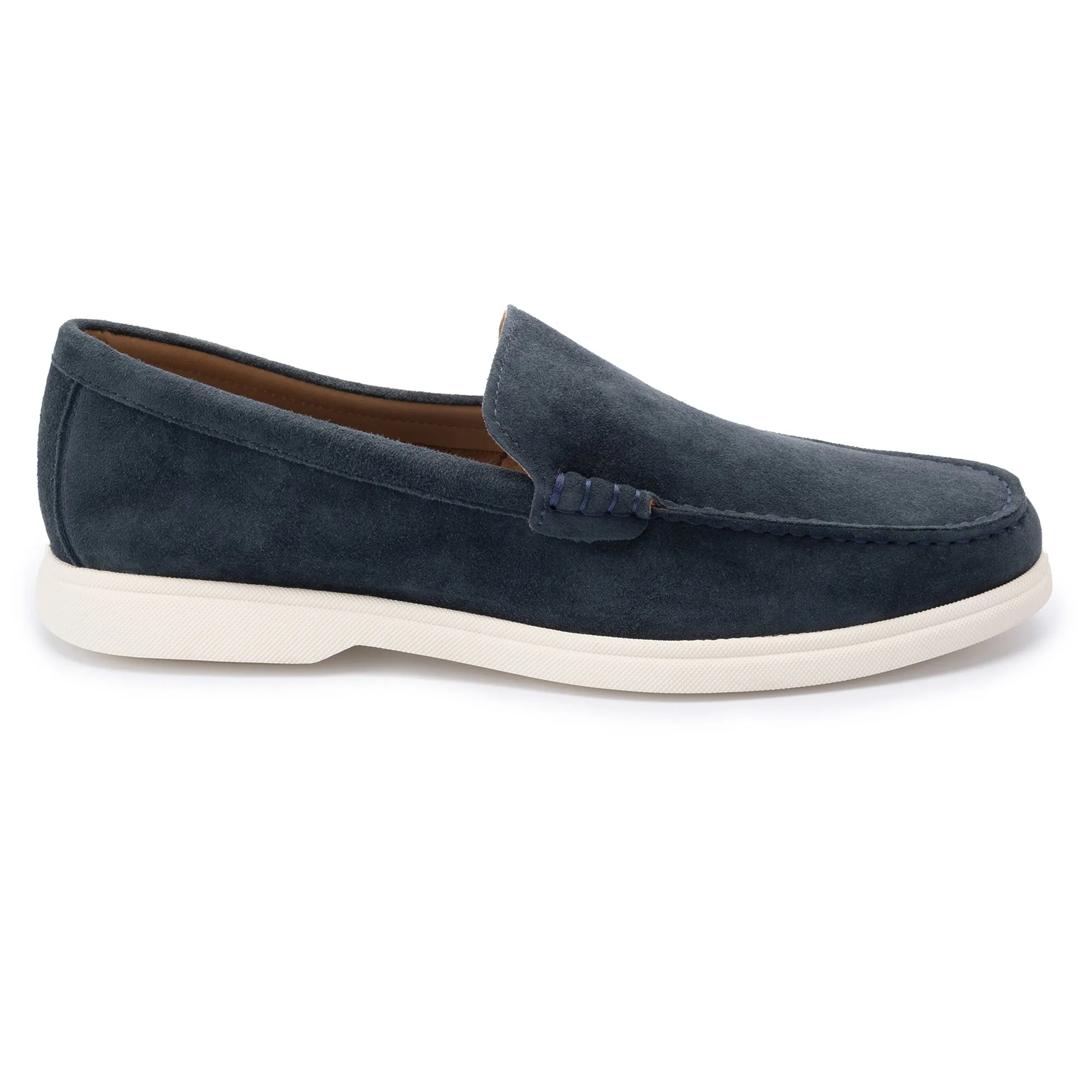 Ethan Navy Plain Calf Suede Loafer