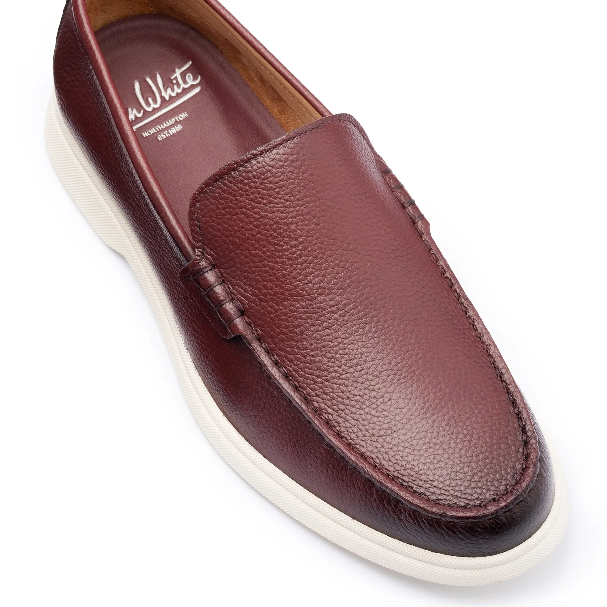 Ethan Wine Plain Tumbled Grain Loafer