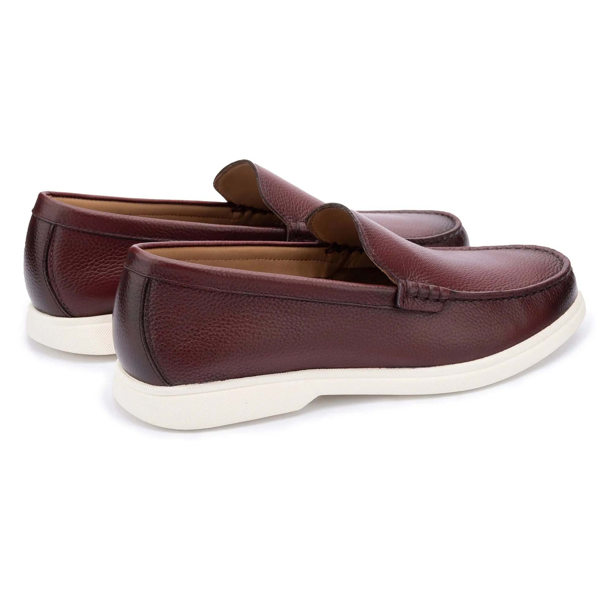 Ethan Wine Plain Tumbled Grain Loafer