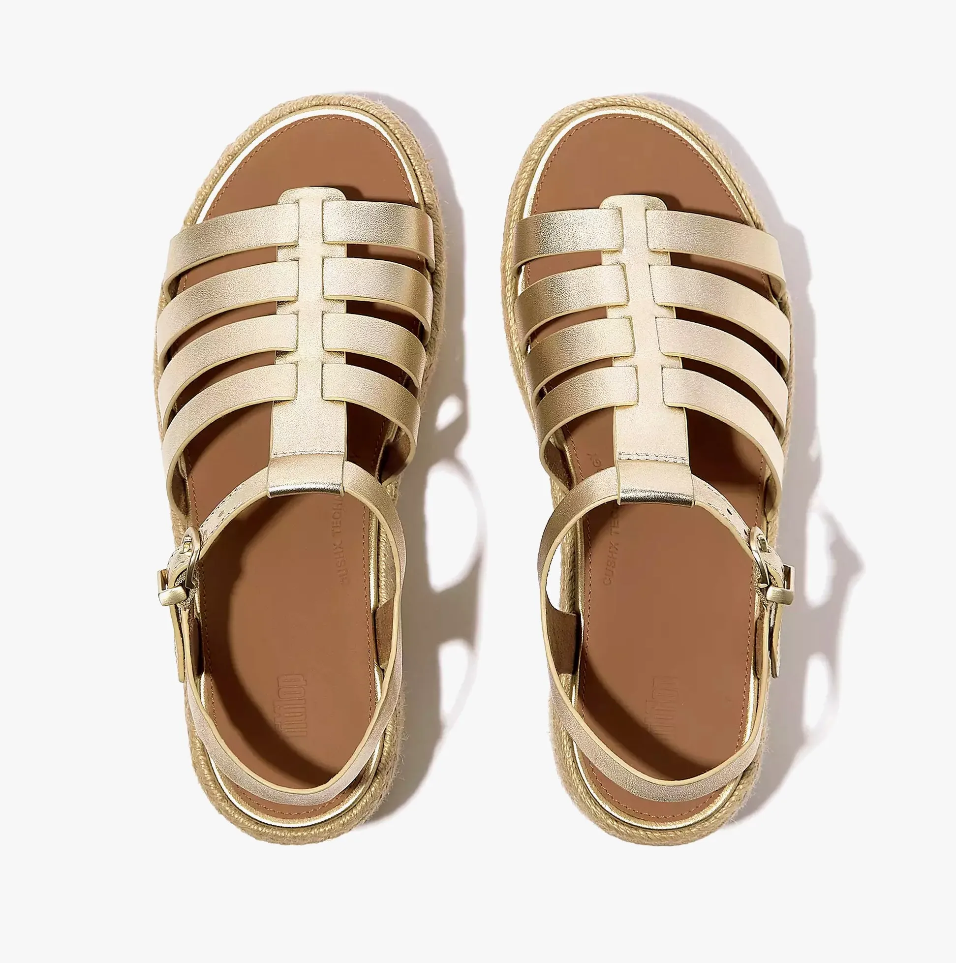 FitFlop PLATFFORMS ESPADRILLE Womens Wedge Sandals Platino