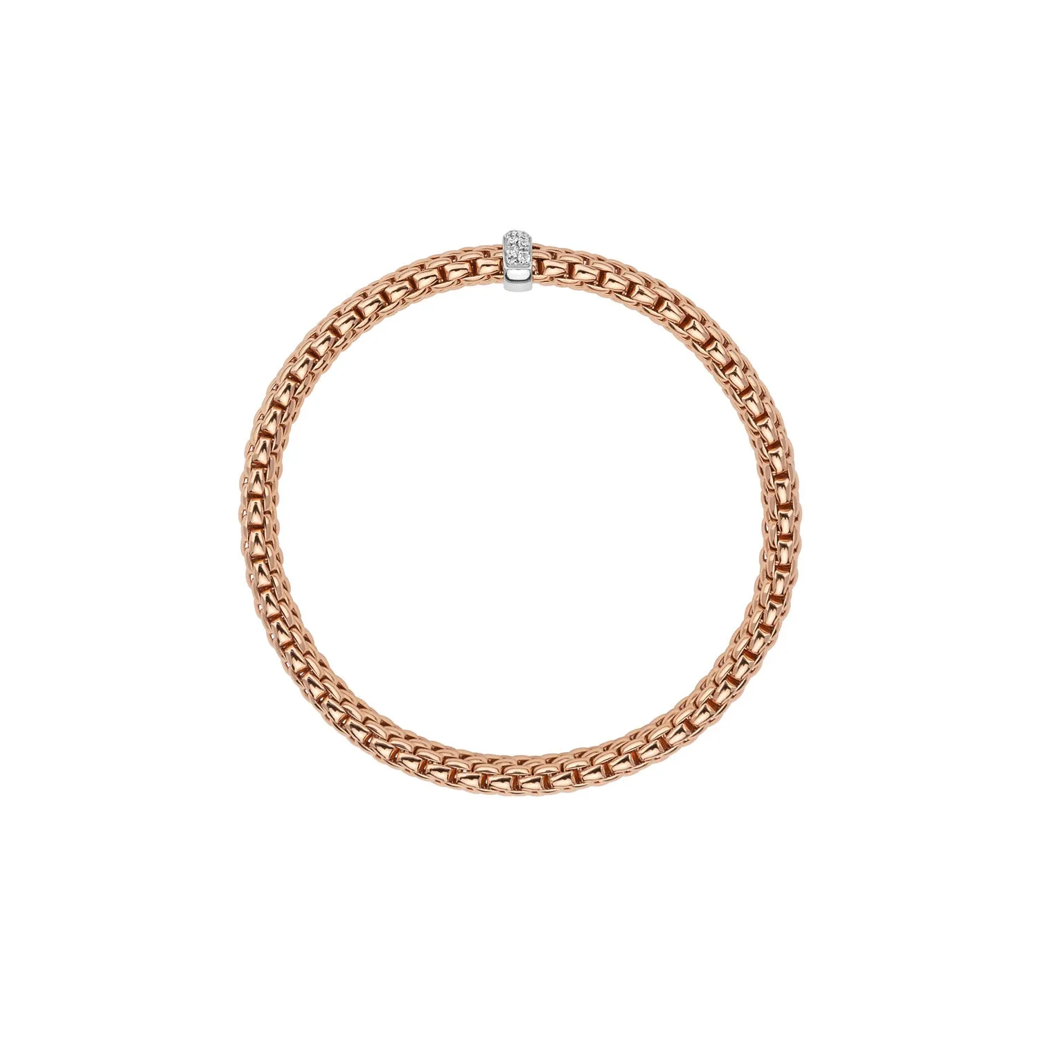 Flex'it Vendome bracelet with diamonds in Rose Gold