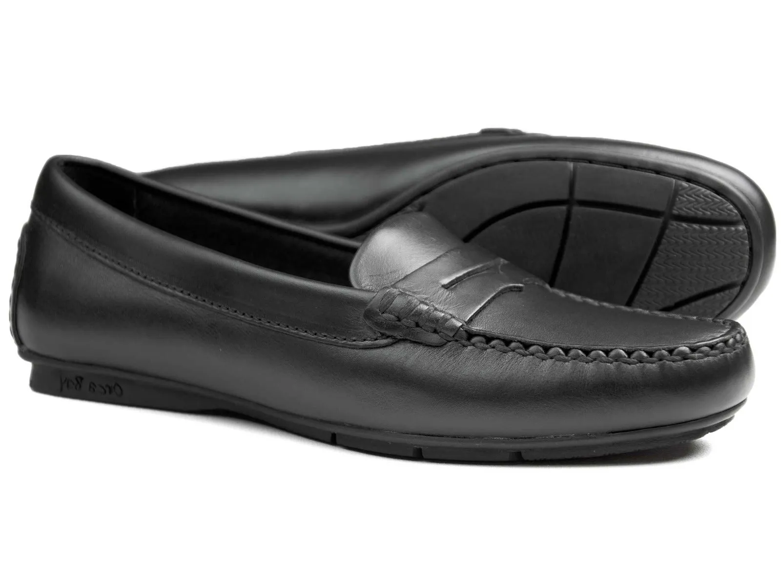 Florence Ladies Black Leather Driving Shoe
