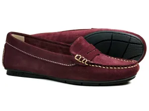 Florence Ladies Burgundy Suede Driving Shoe