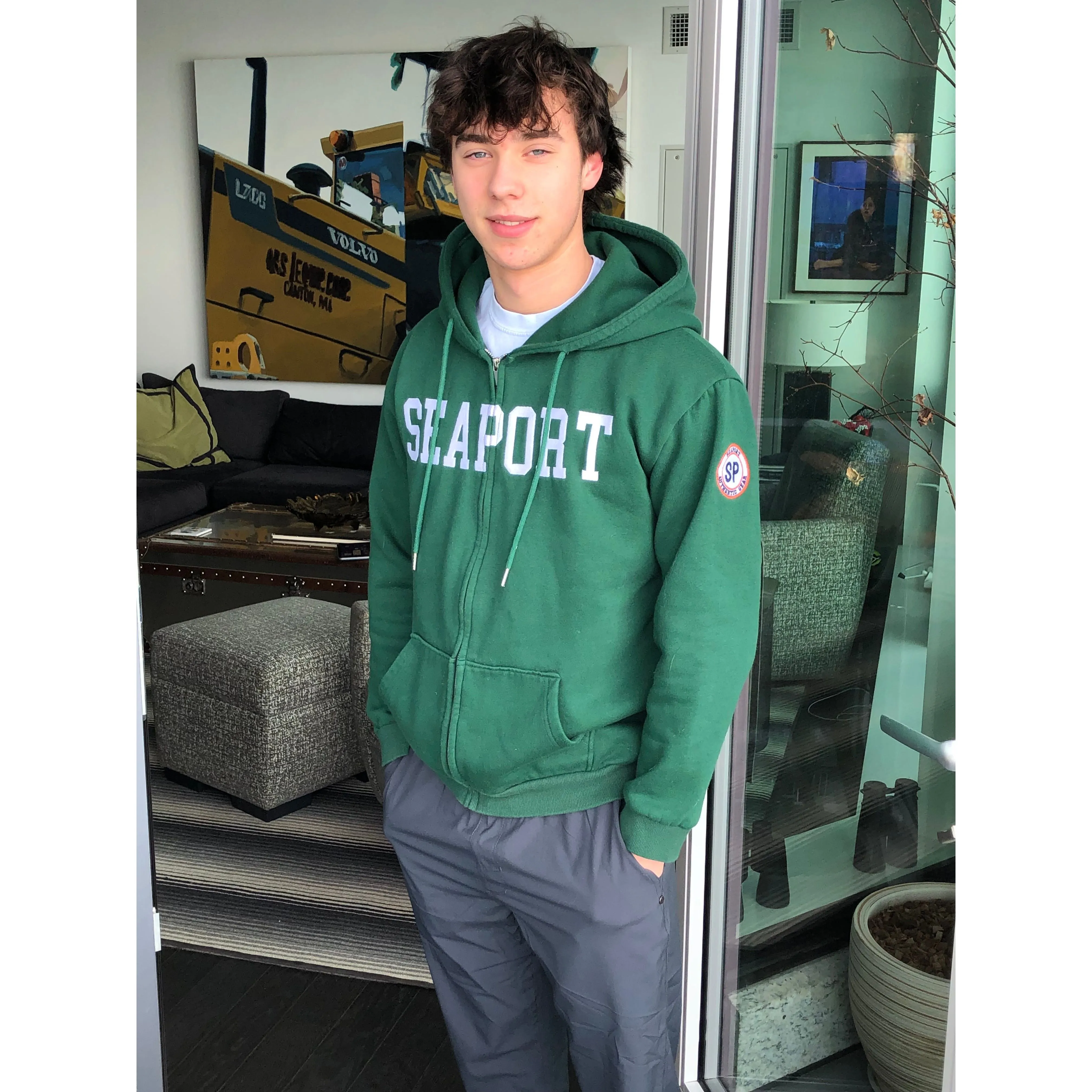 Forest Green Lightweight Full-zip Hoodie