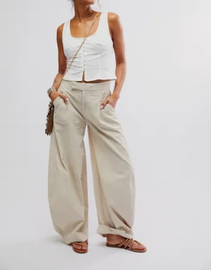 Free People Tegan Washed Barrel Trousers