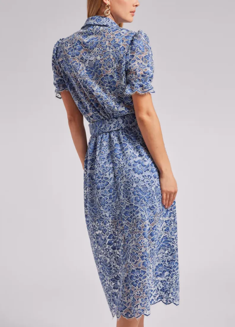 Generation Love - Claudia Lace Shirtdress - Blue/White