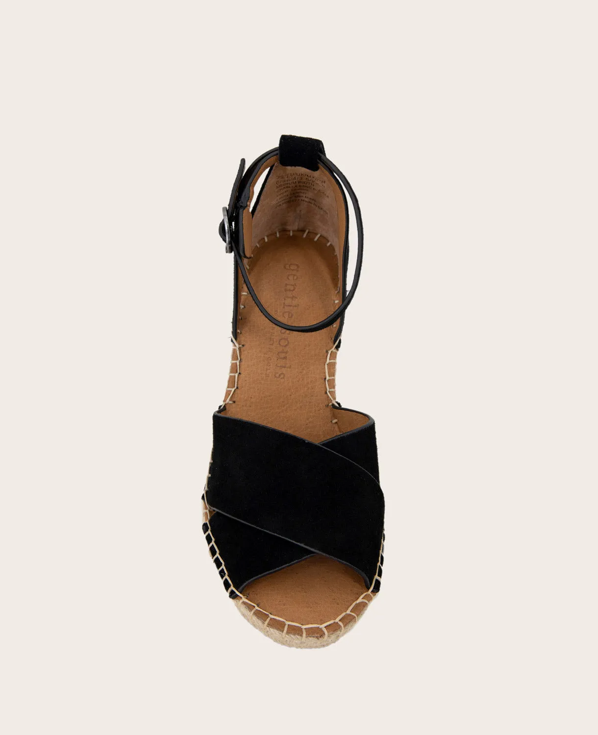 GENTLE SOULS - Charli Suede X-Band Espadrille Wedge Sandal