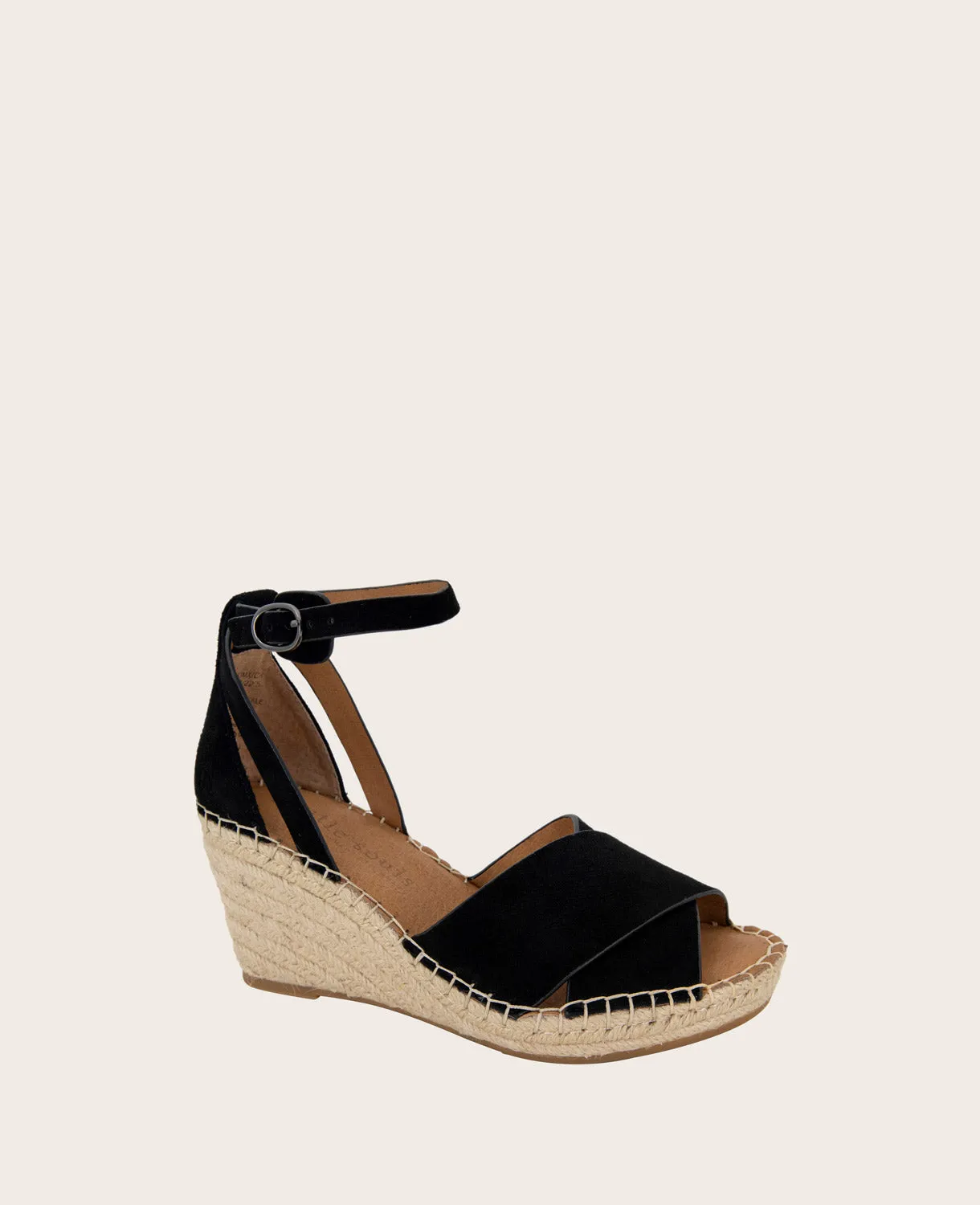 GENTLE SOULS - Charli Suede X-Band Espadrille Wedge Sandal