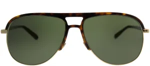 Gucci GG 0292S 003 Aviator Acetate Tortoise/ Havana Sunglasses with Green Lens