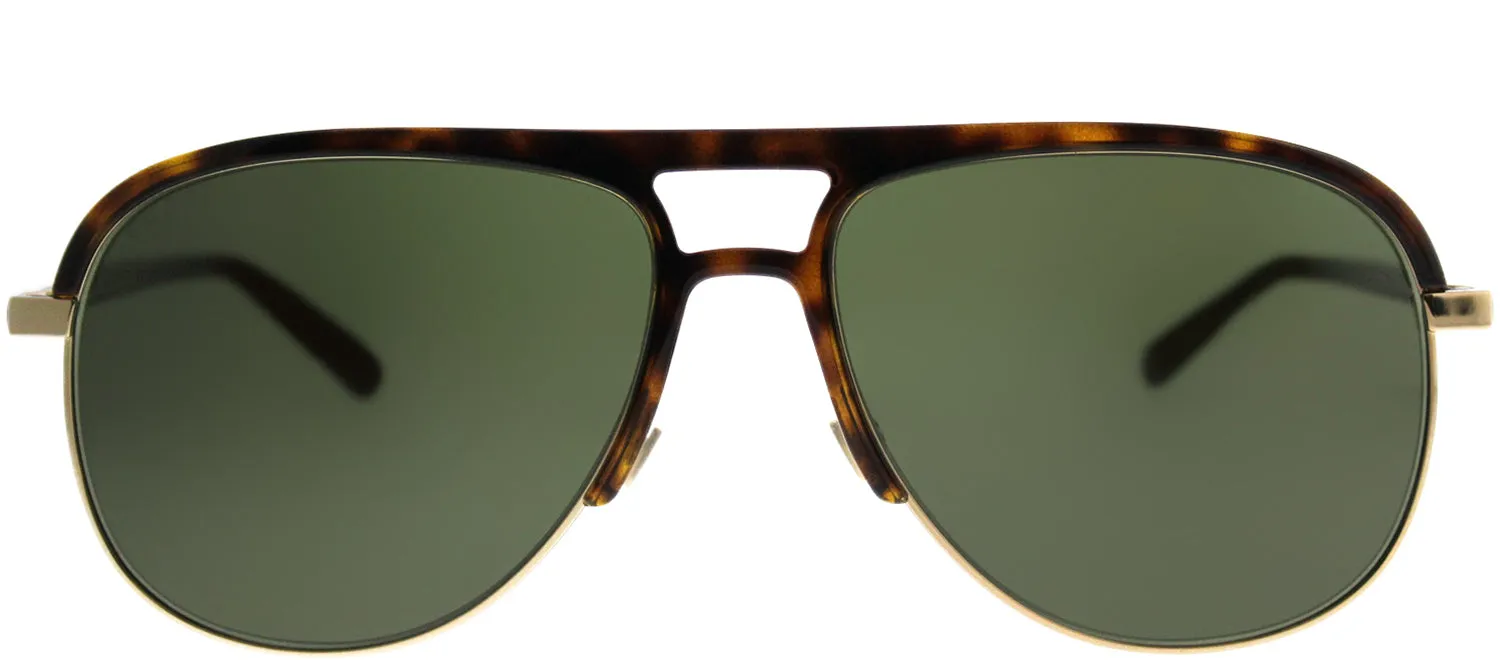 Gucci GG 0292S 003 Aviator Acetate Tortoise/ Havana Sunglasses with Green Lens