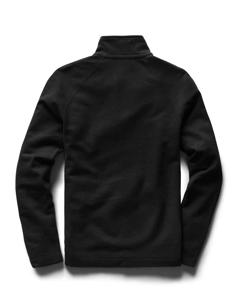 Half Zip Pullover Lightweight Terry Black