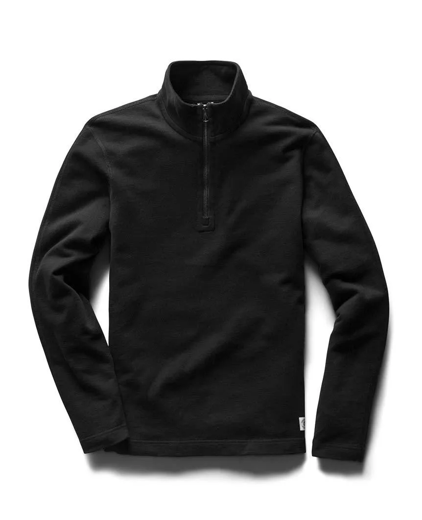 Half Zip Pullover Lightweight Terry Black
