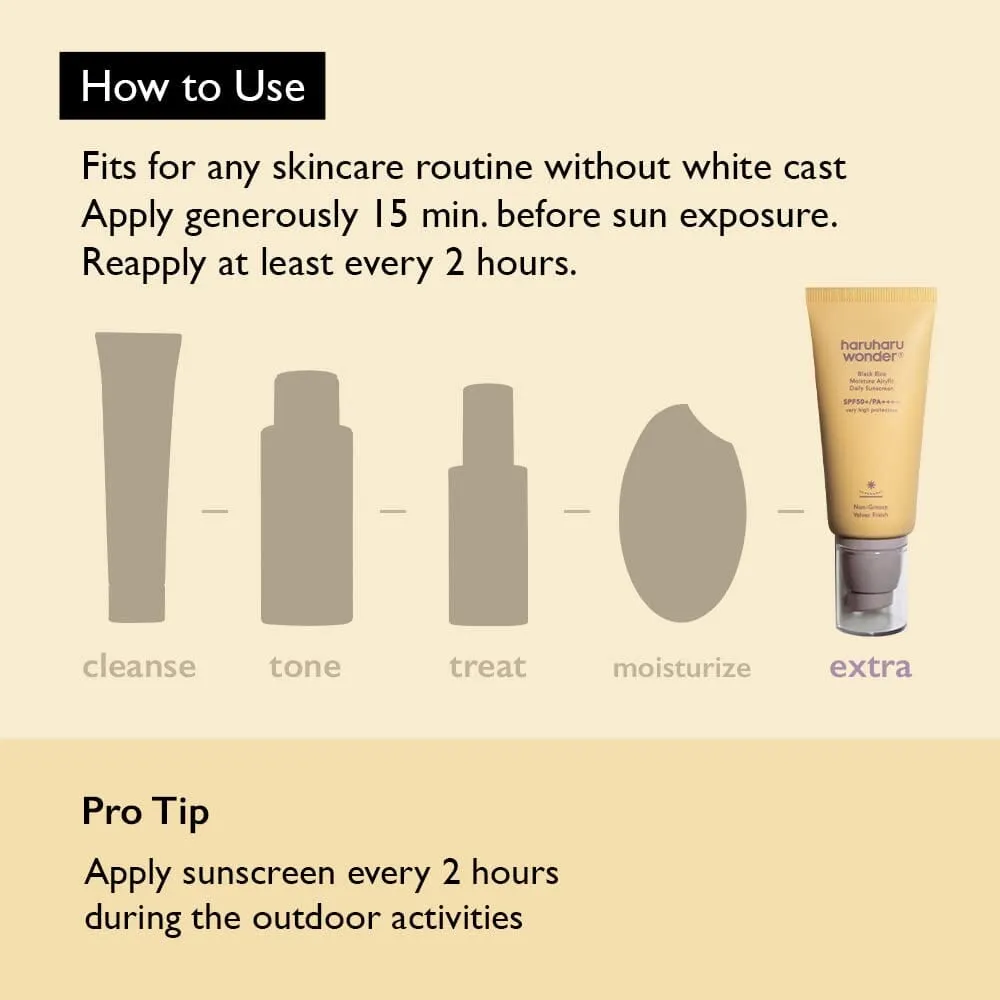 Haruharu WONDER Black Rice Moisture Airyfit Daily Sunscreen SPF50  PA     50ml
