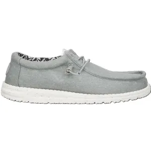 Hey Dude Wally Canvas Men's Slip On Casual Shoe Light Grey