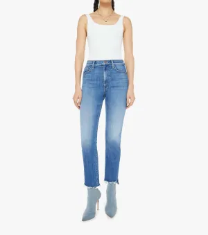 High Waisted Rider Ankle Step Fray Jean