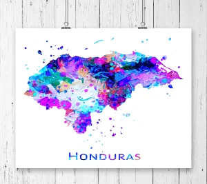 Honduras Map Art Print - Unframed