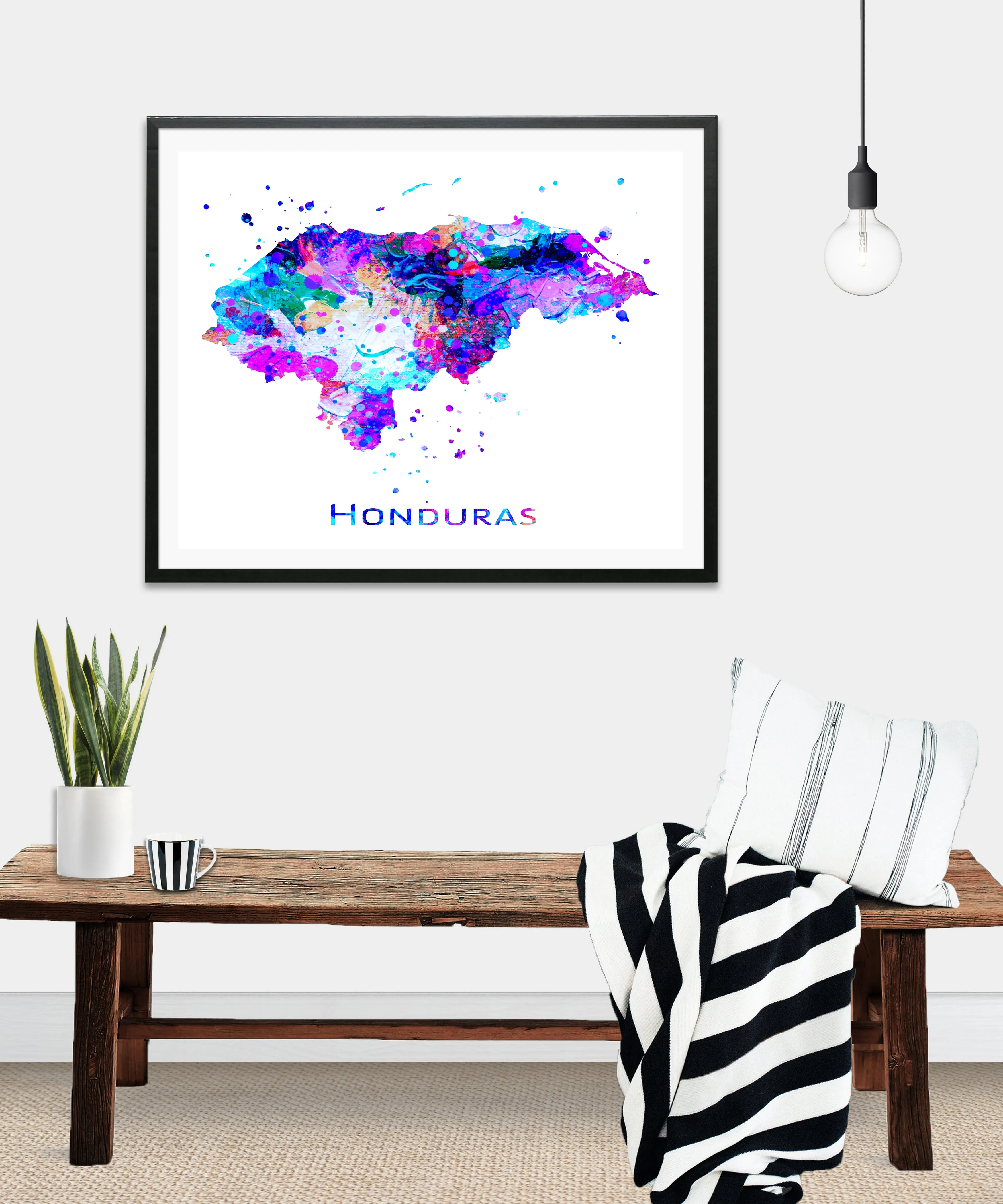 Honduras Map Art Print - Unframed