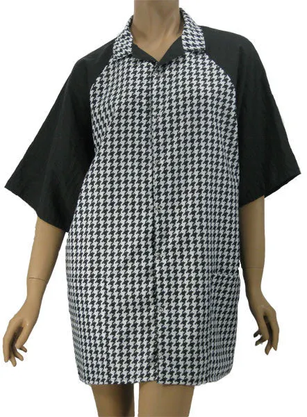 Houndstooth Unisex Stylist Hair Salon Groomer Shirt Medium