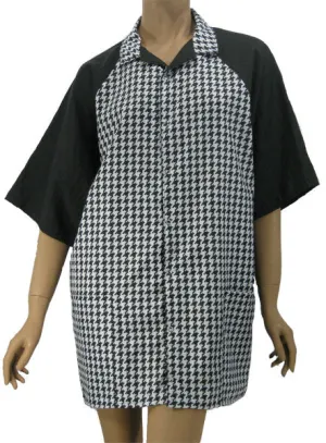 Houndstooth Unisex Stylist Hair Salon Groomer Shirt Medium