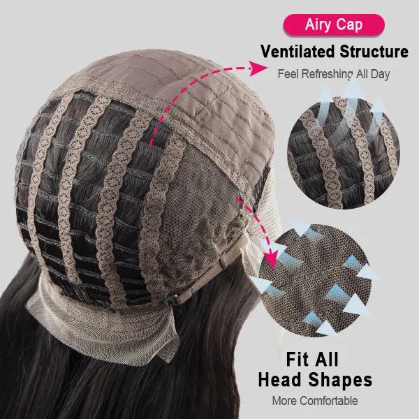 Invincible Breathable Cap 13x4 Invisible Lace Body Wave Human Hair Wig For Women Glueless Wig