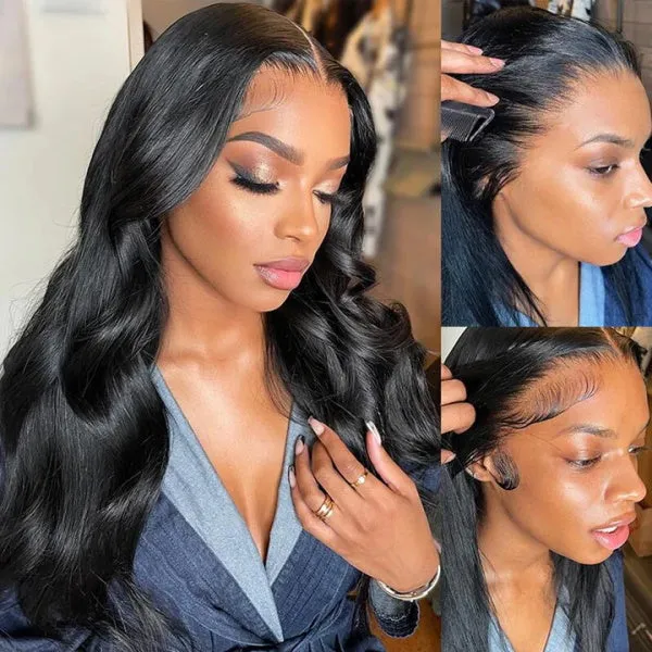 Invincible Breathable Cap 13x4 Invisible Lace Body Wave Human Hair Wig For Women Glueless Wig