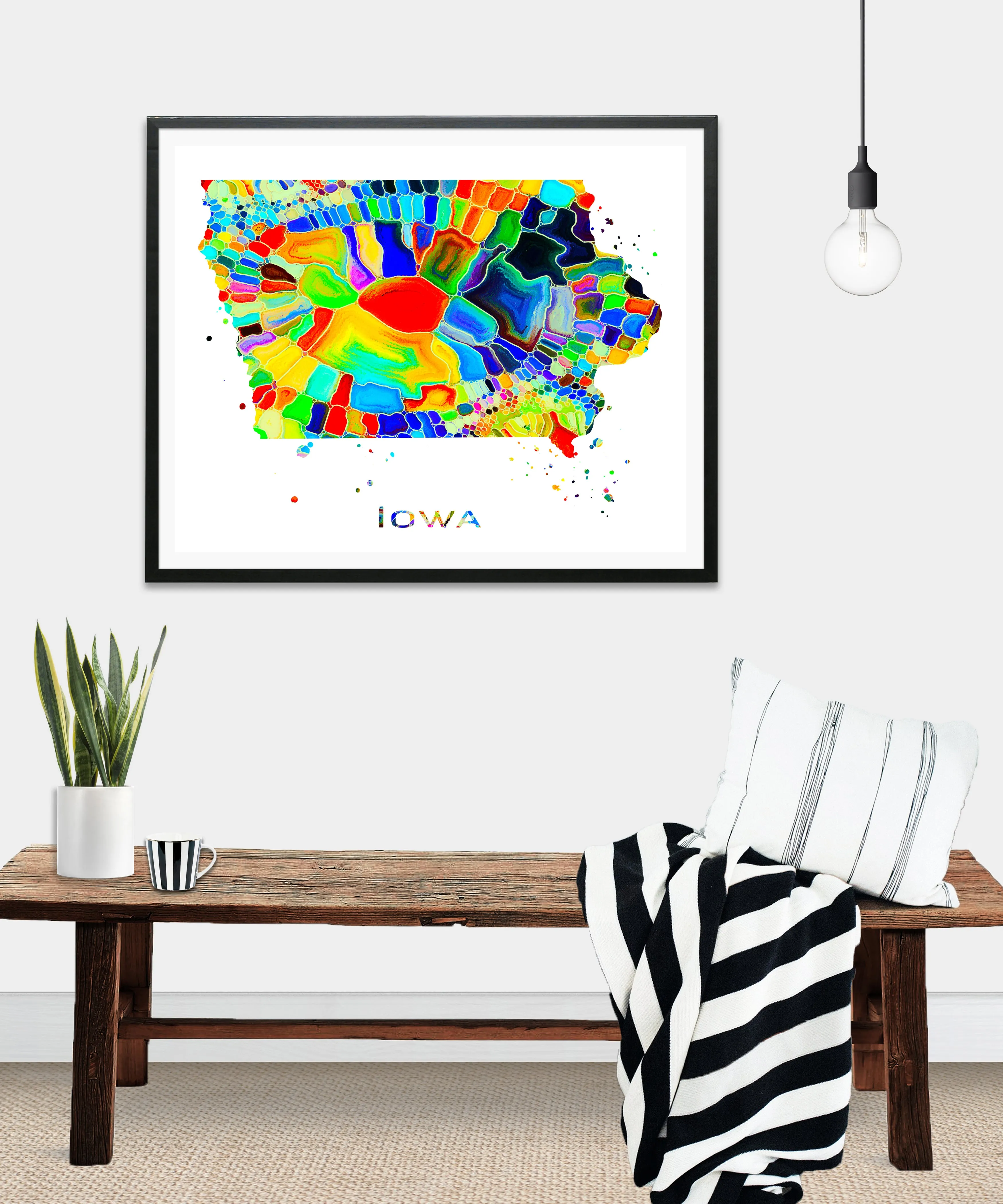 Iowa Map Art Print - Unframed