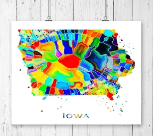 Iowa Map Art Print - Unframed