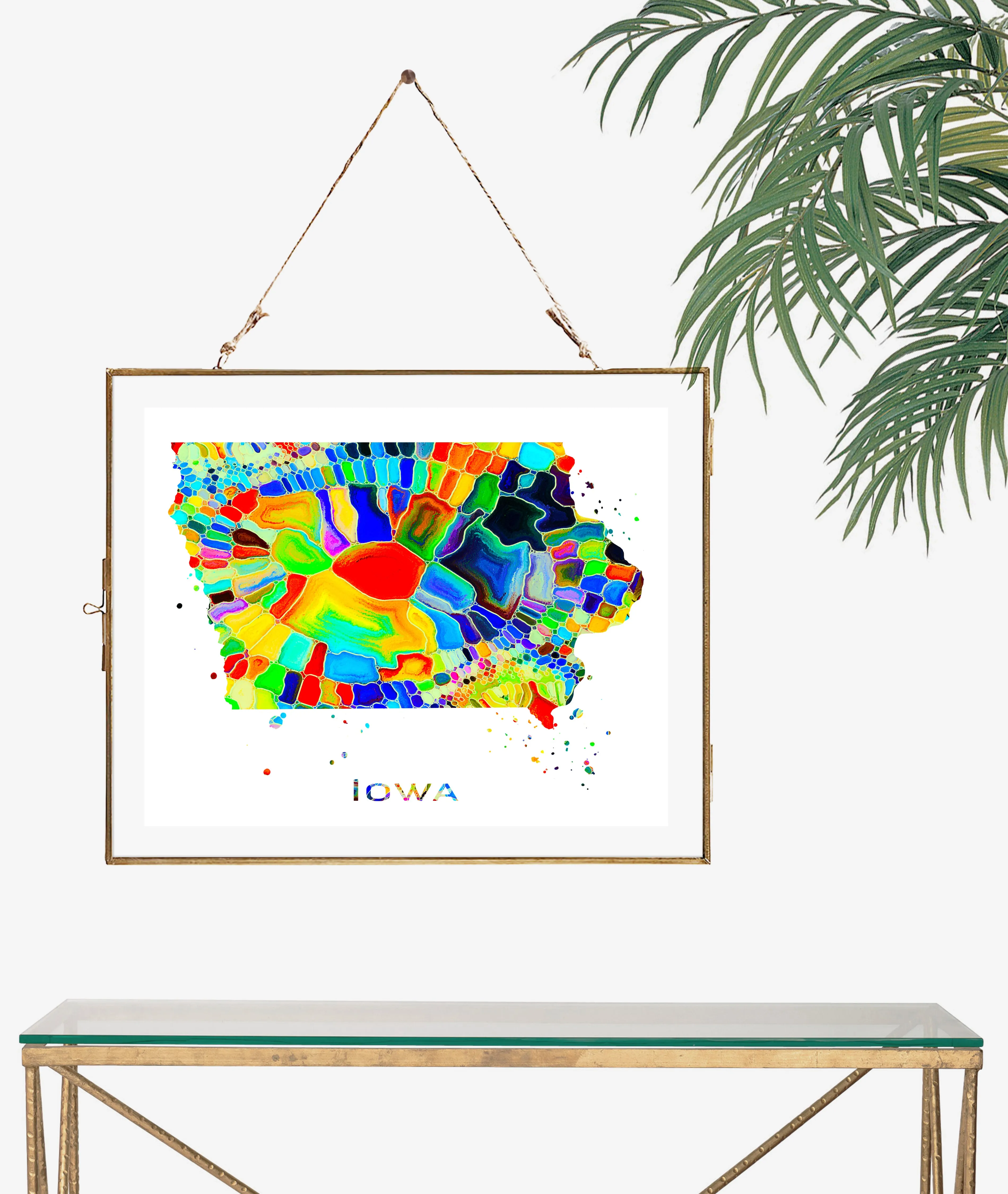 Iowa Map Art Print - Unframed