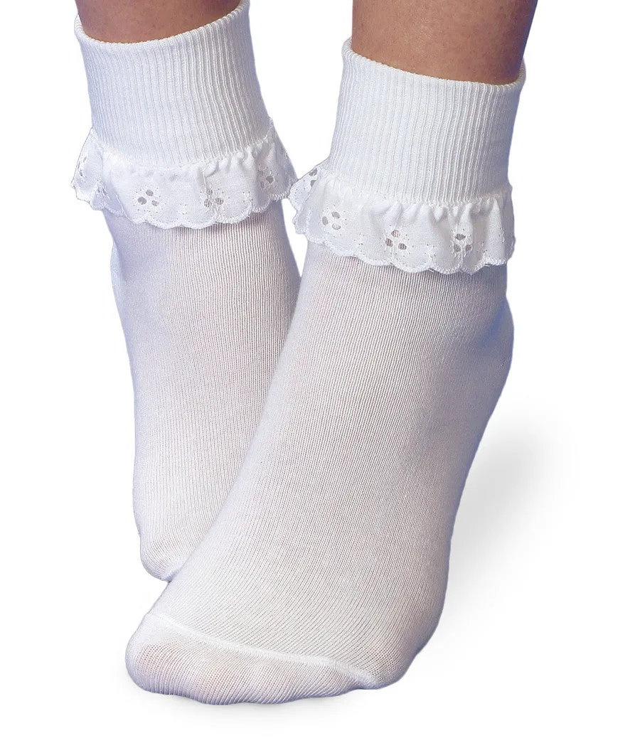 Jefferies Eyelet Trim Lace Socks