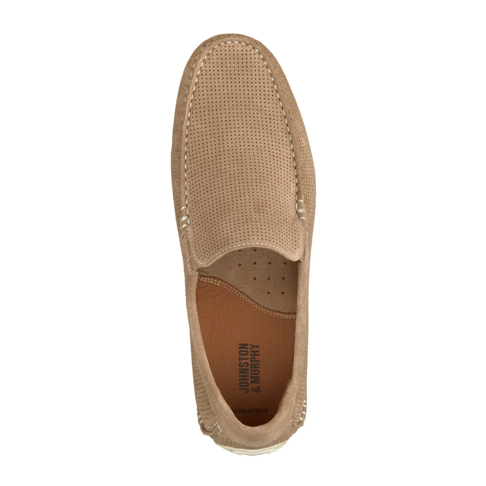 Johnston & Murphy Court Venetian Loafer (Men) - Beige Perfed Nubuck