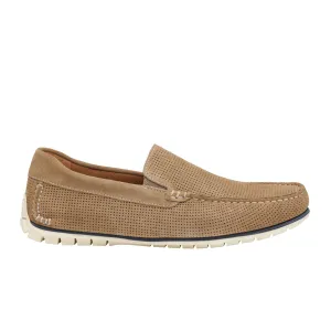 Johnston & Murphy Court Venetian Loafer (Men) - Beige Perfed Nubuck
