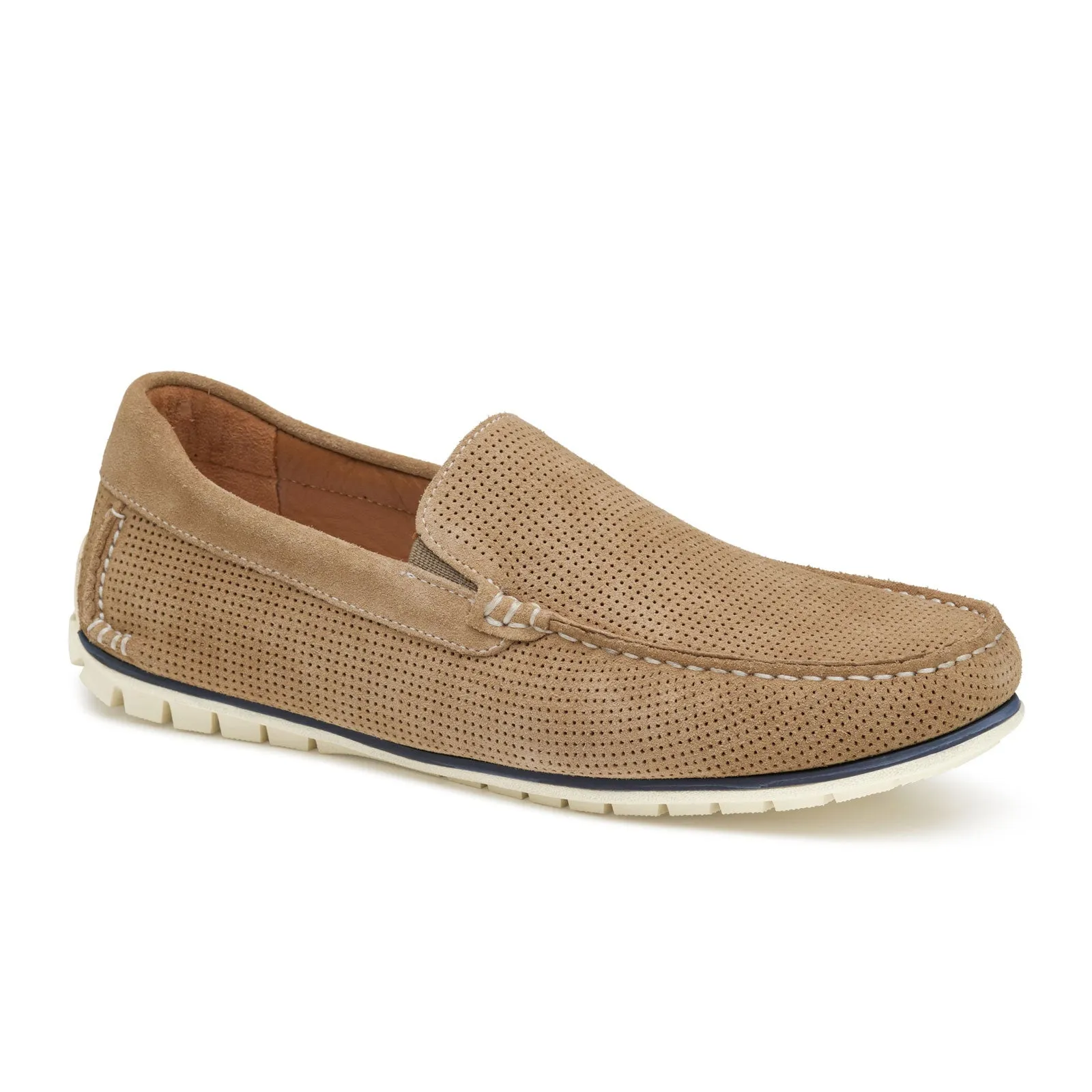 Johnston & Murphy Court Venetian Loafer (Men) - Beige Perfed Nubuck