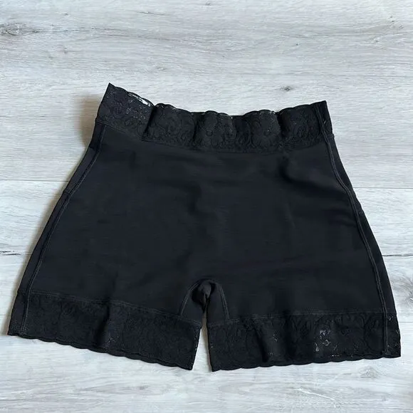 JOSHINE Mid-Waisted Tummy Control Shaping Shorts w/ Cutout Butt Lifter Black XL