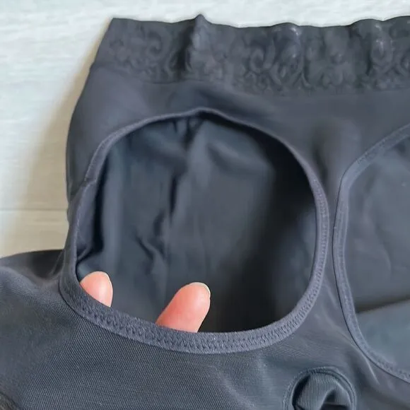 JOSHINE Mid-Waisted Tummy Control Shaping Shorts w/ Cutout Butt Lifter Black XL