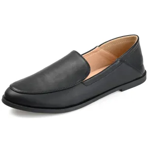 Journee Womens Corinne Tru Comfort Foam Slip On Almond Toe Loafer Dress Flats Black