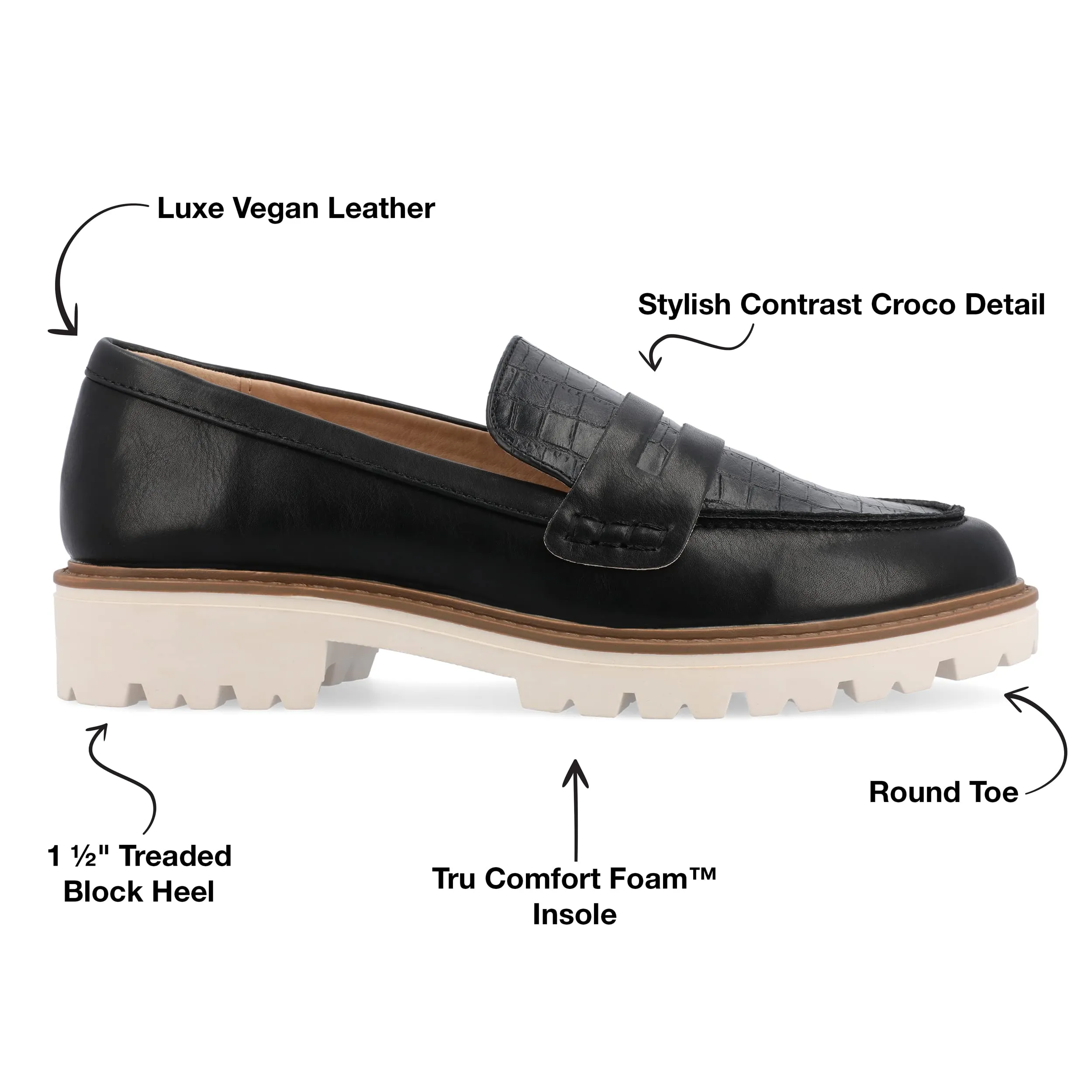 Journee Womens Kenly Tru Comfort Foam Slip On Round Toe Loafer
