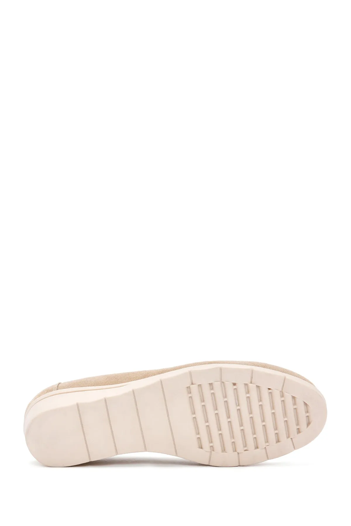 Kadın Bej Deri Comfort Loafer