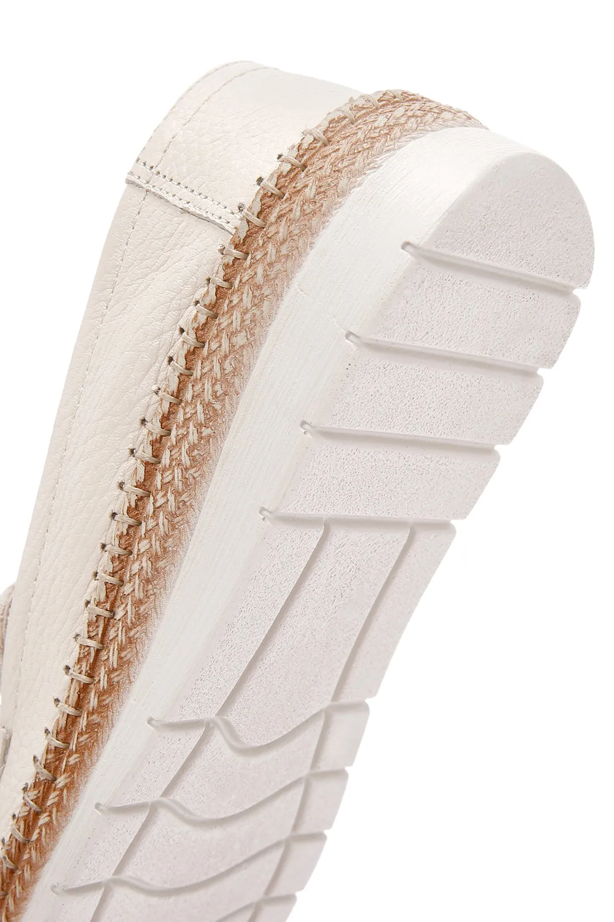 Kadın Bej Deri Comfort Loafer